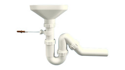 HC840FUN Сифон трубный Р/S-образный (1 1/2"х40мм) для разрыва потока/струи с овальной (170ммх85мм)