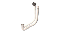 MRB4CB Трап (1 1/2"х40мм) для ванн с переливом (L500ммхD25мм) с металлическими 70мм сливной решетко