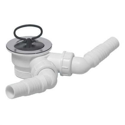 MRSKW2-WM Выпуск (70мм нержавеющая решетка) с пробкой и 2-мя адаптерами под углом для слива бытовой