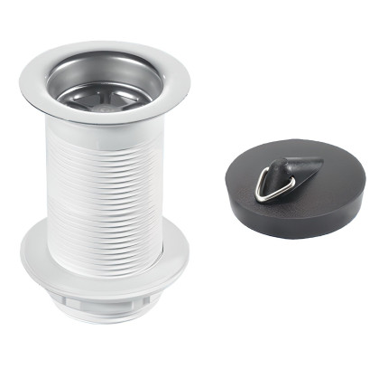 BSW2 Выпуск (60мм нержавеющая сливная решетка) без перелива, с контргайкой и пробкой под цепочку; в