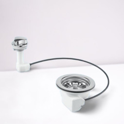 PUS113-CP  Выпуск (113мм нержавеющая решетка) с автоматической (поворотного действия) фильтрующей р