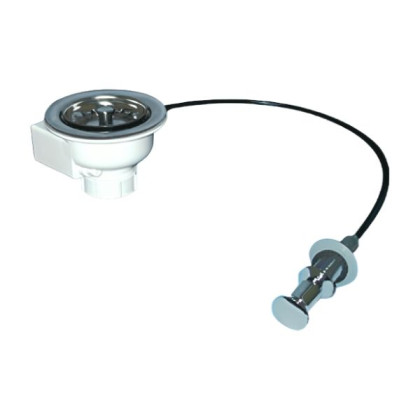 PUS113-PP Выпуск (113мм нержавеющая решетка) с автоматической (нажимного действия) фильтрующей реше