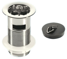 BW1 Выпуск (60мм сливная решетка) хромированный с внутренним переливом, контргайкой и пробкой под ц