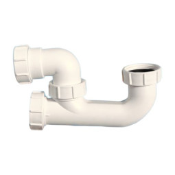 MRB7-ANS  Сифон трубный Р-образный (1 1/2"х40мм) без выпуска с ревизией; высота 75мм; выход компрес