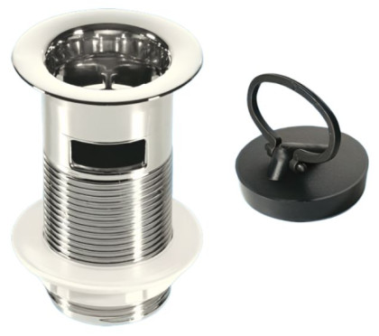 BW1H  Выпуск (60мм сливная решетка) хромированный с внутренним переливом, контргайкой и пробкой с к