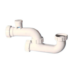 MRB7-ANSV Сифон трубный Р-образный (1 1/2"х40мм) без выпуска с ревизией и вентиляционным клапаном