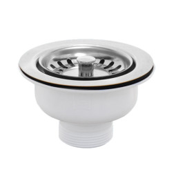 MRSKW7 Выпуск (113мм нержавеющая полированная решетка) с фильтрующей решеткой-пробкой; высота 70мм;