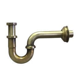 MRP3275-AB-NW Сифон трубный P-образный (1 1/4"х32мм) металлический без выпуска с отводной трубой D3