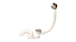 MRB8CB-M Трап (1 1/2"х40мм) для ванн с переливом (L500ммхD34мм), металлическими 70мм сливной решетк