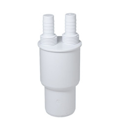 WFH-CON4050  Адаптер для подключения слива с 2-мя прямыми отводами; вход Дн=14мм/ 1/2"«папа», выход