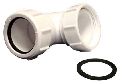 32FS-WH Отвод на 90° компрессионный 1 1/4"«мама»хДу=32мм; цвет-белый