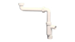 MRCAT32-HC Сифон трубный P-образный (1 1/4"х32мм) без выпуска с отводом (вход 1 1/4"«мама», L215мм)