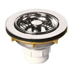 MRSKW7CB Выпуск D113мм металлический с фильтрующей решеткой-пробкой тип-"кнопка" (нержавейка с плас