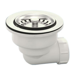 MRSKW7E Выпуск (113мм нержавеющая полированная решетка) с фильтрующей решеткой-пробкой; высота 90мм