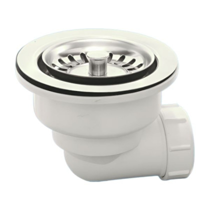 MRSKW7E Выпуск (113мм нержавеющая полированная решетка) с фильтрующей решеткой-пробкой; высота 90мм