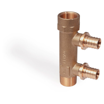 Rehau Гребенка распределительная на две трубы R/Rp 3/4-20 RX бронза+