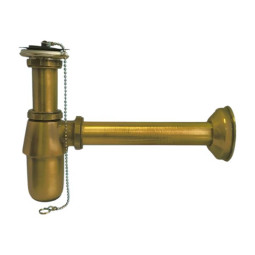 MR3237-AB Сифон бутылочный (1 1/4"х32мм) металлический,выпуск 60мм нержавеющая цвет-античная бронза