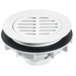 MRSW2-WH Выпуск D113мм с фильтрующей решеткой D75мм и контргайкой для поддонов (сливное отверстие 9