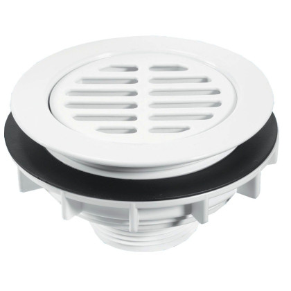 MRSW2-WH Выпуск D113мм с фильтрующей решеткой D75мм и контргайкой для поддонов (сливное отверстие 9