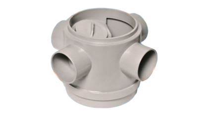 MRFG1 Трап (100ммх50мм) напольный; высота 130мм; 3 входа и 1 выход Ду=50мм под клеевое соединение