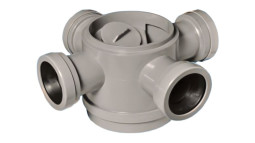 MRFG2 Трап (100ммх50мм) напольный; высота 130мм; 3 входа и 1 выход Ду=50мм под раструбное соединени