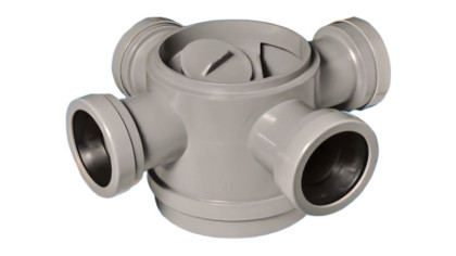 MRFG2 Трап (100ммх50мм) напольный; высота 130мм; 3 входа и 1 выход Ду=50мм под раструбное соединени