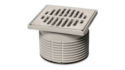 MRFG3KIT1  Гидрозатвор Дн=110мм с металлической (полированная нержавейка) решеткой 115ммх115мм и вс