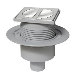 MRFG3V-50 Трап (110ммх50мм) напольный с металлической (полированная нержавейка) решеткой 115ммх115м