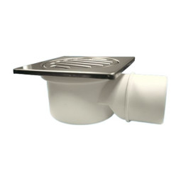 MRFG4 Трап напольный сметаллической (полированная нержавейка) решеткой 100ммх100мм; высота 62мм; вы