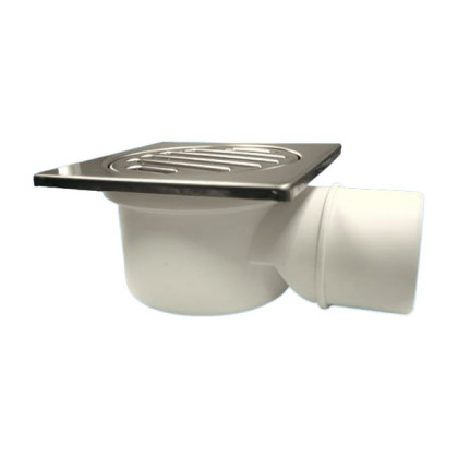 MRFG4 Трап напольный сметаллической (полированная нержавейка) решеткой 100ммх100мм; высота 62мм; вы