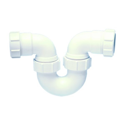 MRT32-40 Сифон трубный Р-образный (40ммх40мм); вход/выход горизонтальный компрессионный Ду=40мм