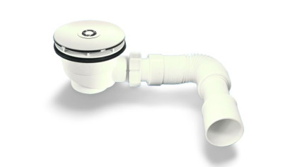 MRS4C-F Сифон бутылочный для поддона (сливное отверстие 90-100мм) с выпуском (D113мм, H33мм) и "гри