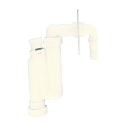 OBT32VWM Сифон трубный S-образный для слива бытовой техники c вентиляционным клапаном и металлическ