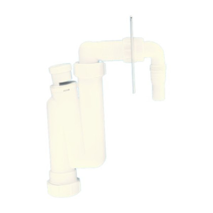 OBT32VWM Сифон трубный S-образный для слива бытовой техники c вентиляционным клапаном и металлическ