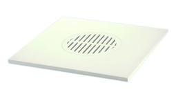 MRFGC1 Насадка (150ммх150мм) сливная пластиковая с решеткой; посадочный диаметр 100мм; цвет-белый.