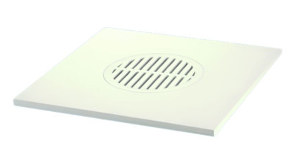 MRFGC1 Насадка (150ммх150мм) сливная пластиковая с решеткой; посадочный диаметр 100мм; цвет-белый.