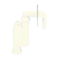 OBT40-WM Сифон трубный S-образный для слива бытовой техники с металлической декоративной накладкой;