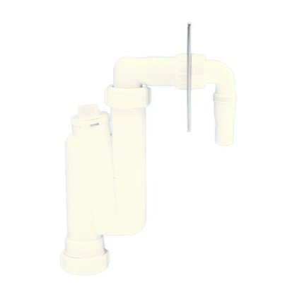 OBT40-WM Сифон трубный S-образный для слива бытовой техники с металлической декоративной накладкой;