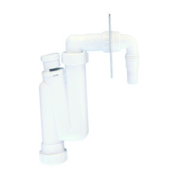 OBT40VWM Сифон трубный S-образный для слива бытовой техники c вентиляционным клапаном и металлическ