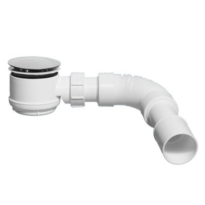 MRS6C-SLF-65 Сифон бутылочный для поддона (сливное отверстие 50-75мм) с выпуском (D80мм, H42мм) и "