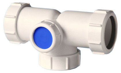 40TD Тройник компрессионный Ду=40ммхДу=40ммх1 1/2"«папа» с разделением потоков; цвет-белый