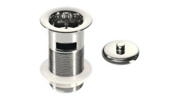 CW1 Выпуск (60мм сливная решетка) хромированный с внутренним переливом, контргайкой и хромированной