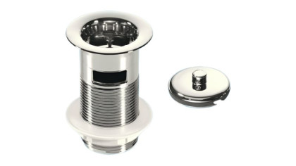 CW1 Выпуск (60мм сливная решетка) хромированный с внутренним переливом, контргайкой и хромированной