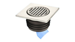 MRFGC3SSV-110 Насадка (150ммх150мм) сливная металлическая (полированная нержавейка) с фильтрующей с