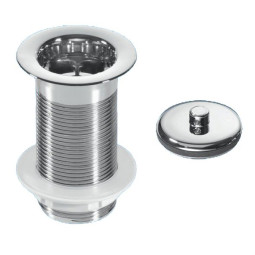 CW1A Выпуск (60мм сливная решетка) хромированный без перелива, с контргайкой и хромированной пробко