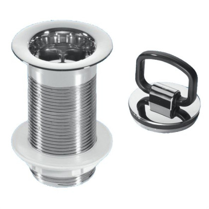 CW1AH Выпуск (60мм сливная решетка) хромированный без перелива, с контргайкой и хромированной пробк