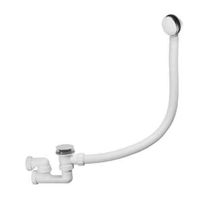 MRB10-PB Трап (1 1/2"х40мм) для ванн с переливом (L700ммхD34мм), металлическими 70мм сливной решетк