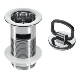 CW1H Выпуск (60мм сливная решетка) хромированный с внутренним переливом, контргайкой и хромированно