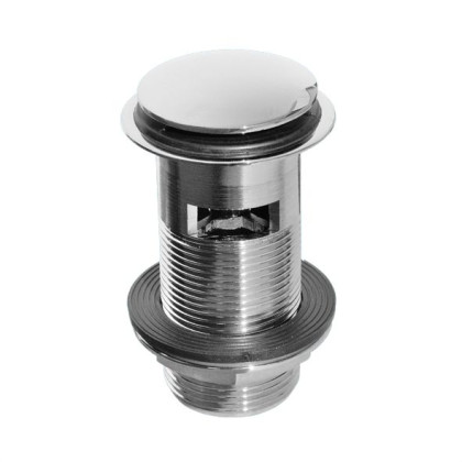 CW50-CB Выпуск (60мм сливная решетка, 50мм пробка тип-"кнопка") металлический с внутренним переливо