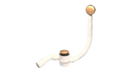 MRB11-AB Трап бутылочный (1 1/2"х40мм) для ванн с раздвиж.переливом (L330-700ммхD34мм), металл.70мм